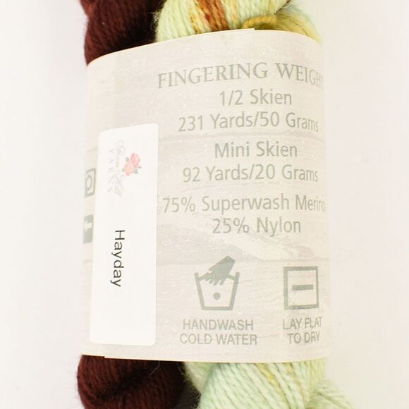 Rose Hill Yarns Fingering Weight Sock Set Superwash Merino Nylon Hayday Colorway - Picture 2 of 2